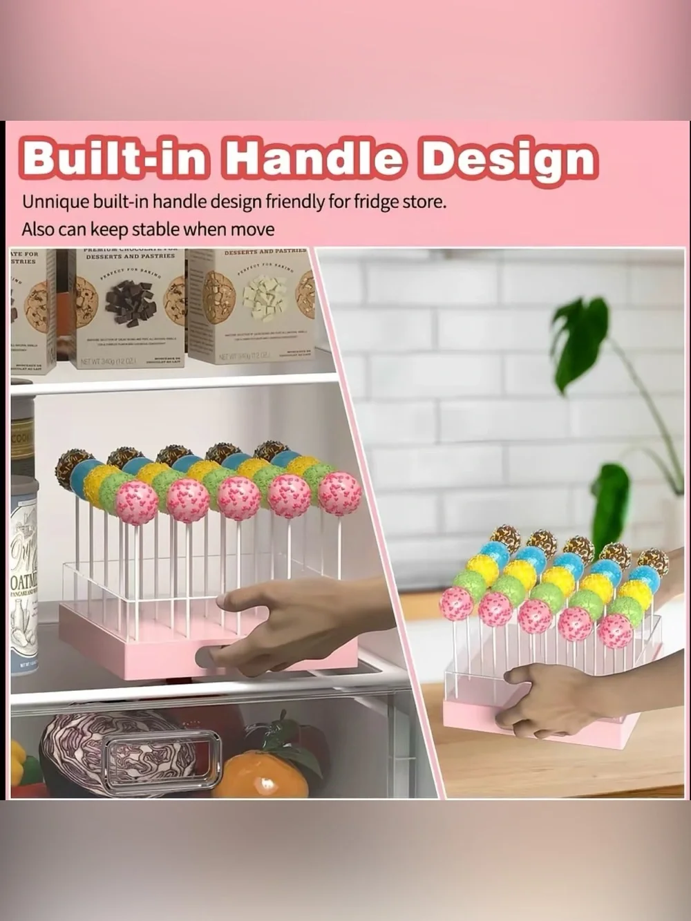 NWT 25 Slot Cake Pop Stand w/ Sticks Bags Ties 7.5